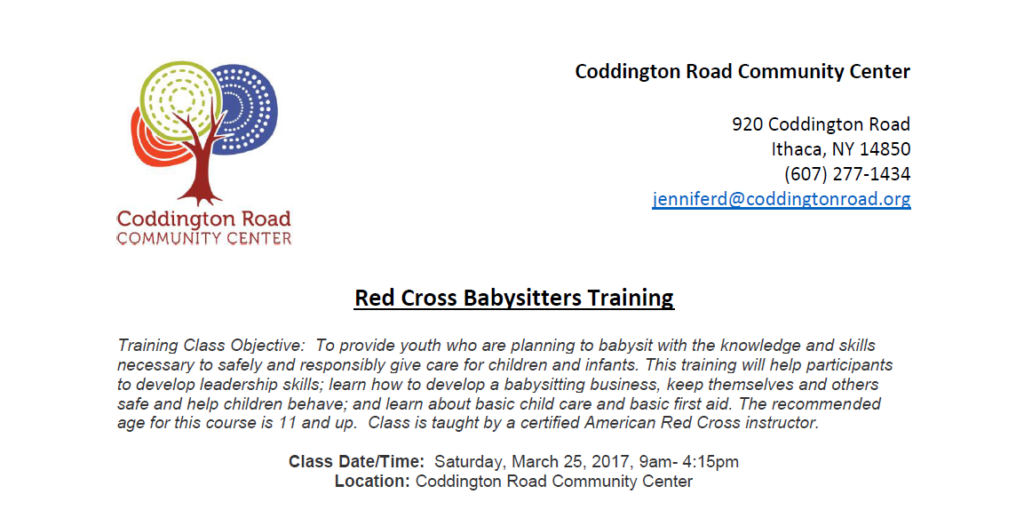 Red Cross Babysitting Class