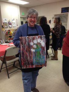 Adult Paint Night at the Coddington Road Community Center in Ithaca