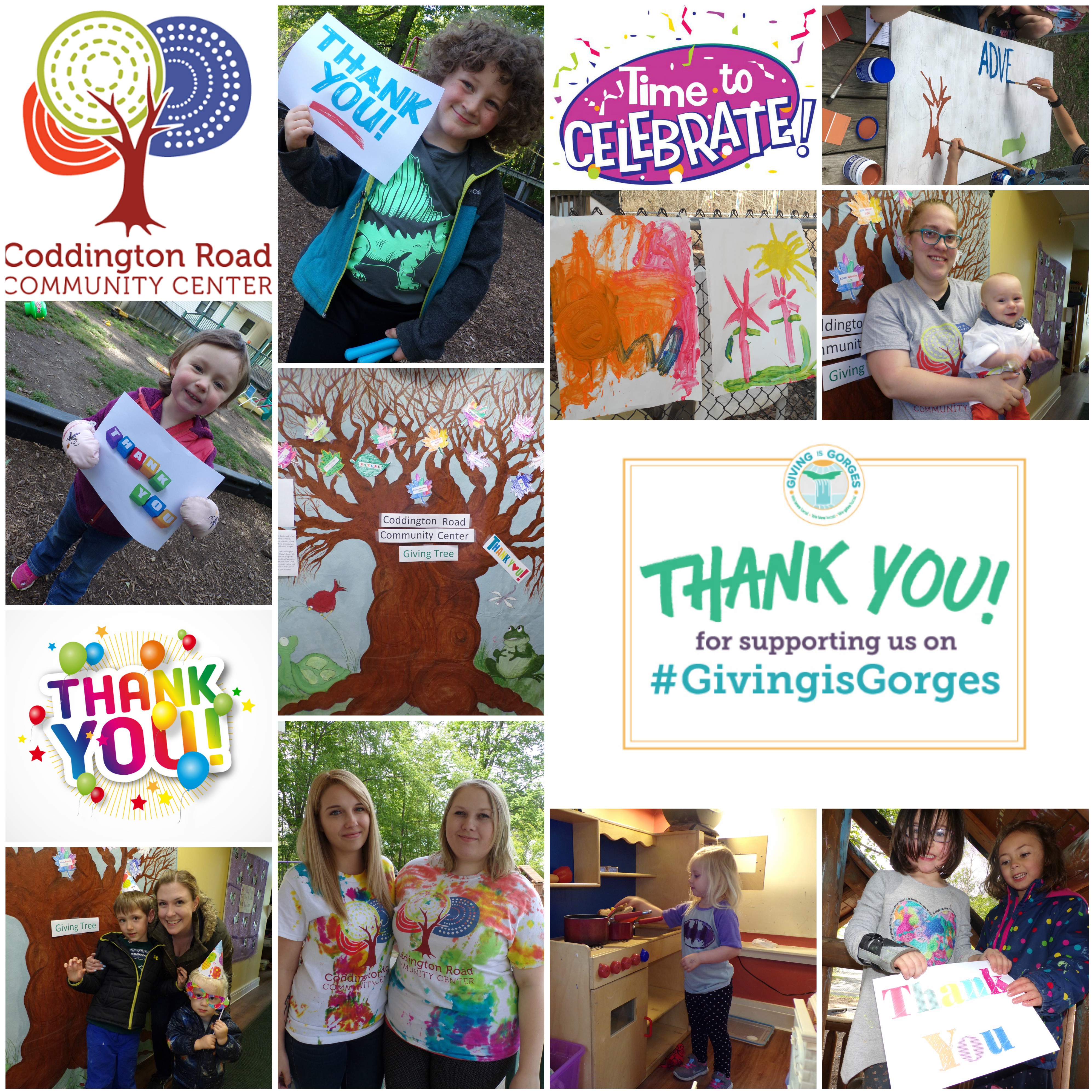 Thank you message and photograph for the donors of Coddington's Giving is Gorges campaign.