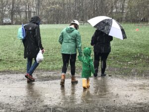 Coddington Road Community Center Families visit the Bear Room's outdoor classroom.