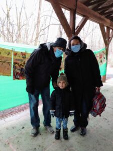 Coddington Road Community Center Families visit the Bear Room's outdoor classroom. 