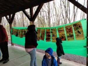 Coddington Road Community Center Families visit the Bear Room's outdoor classroom.