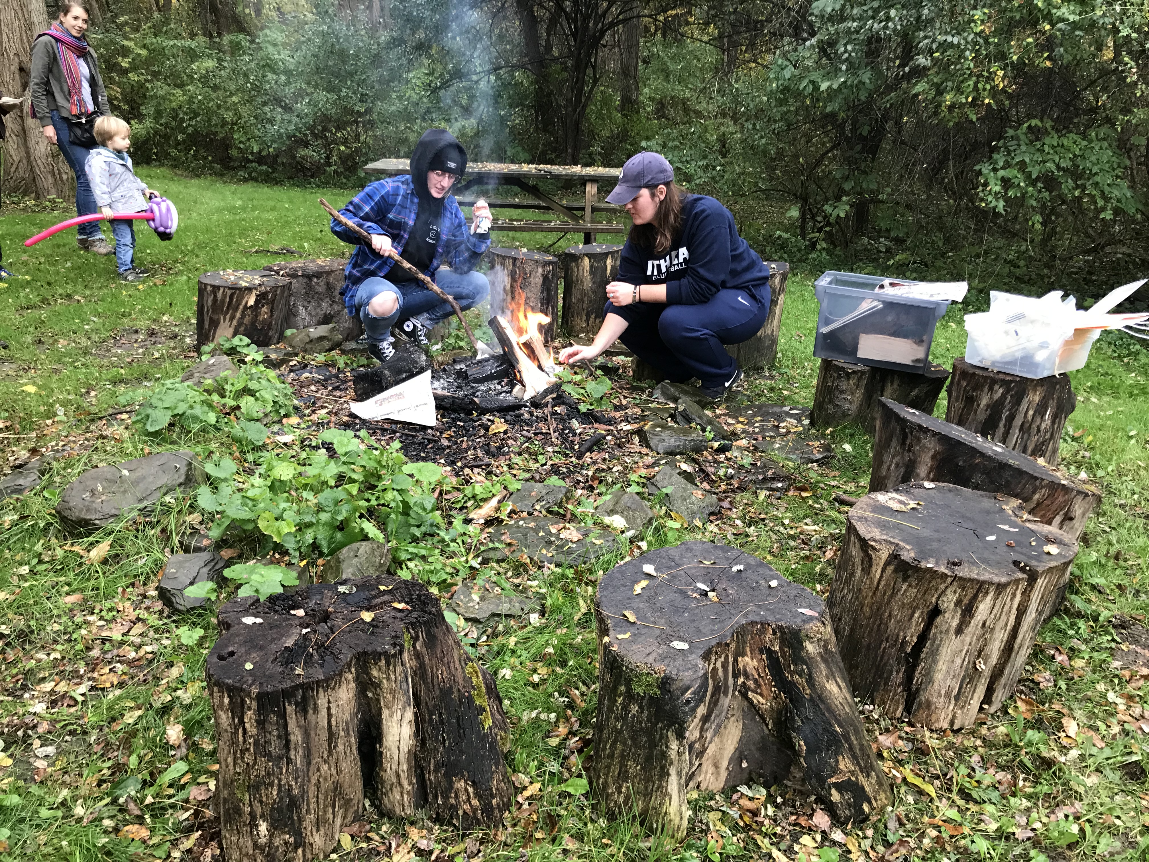 S'mores with a campfire was one of the many activities at the Coddington Road Community Center in Ithaca