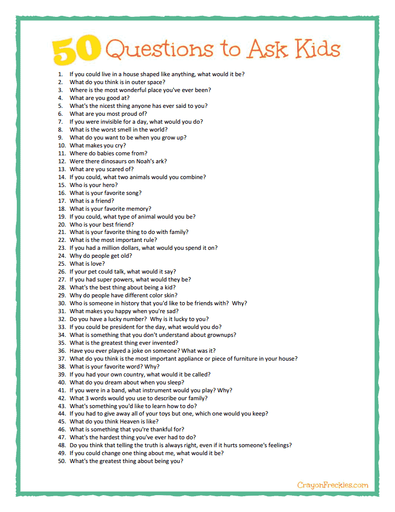 List Of Questions To Ask Someone